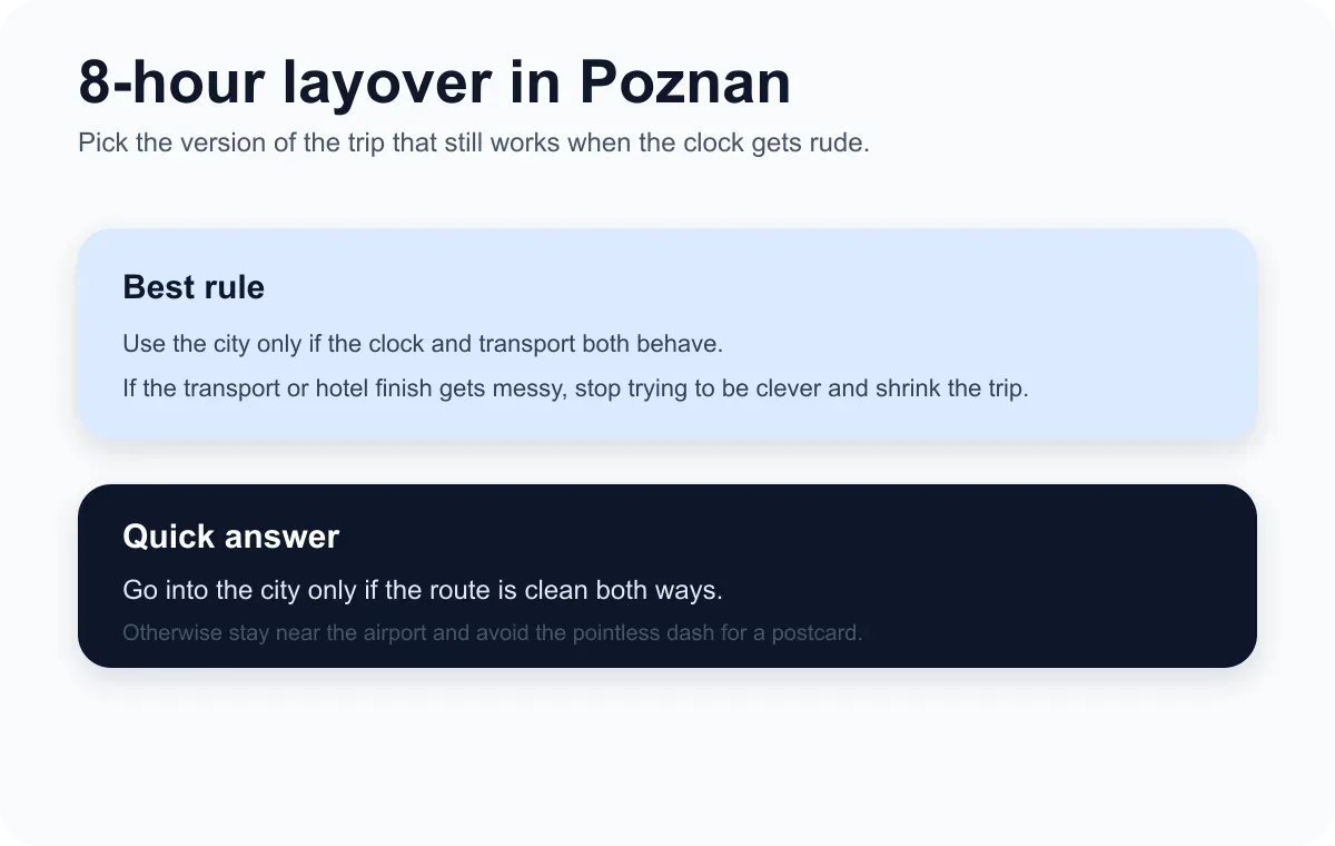 8-Hour Layover in Poznan 2026: What You Can Actually Do