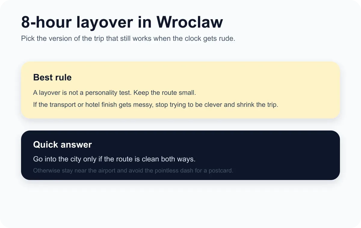 8-Hour Layover in Wroclaw 2026: What You Can Actually Do